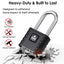 SharkByte Heavy Duty Long Shackle Combination Padlock 52mm – Weatherproof Outdoor Lock with 8mm Stainless Steel Shackle, Anti-Rust, Resettable Code, One-Button Locking for Gate, Warehouse, School, Shed, Storage, Garage (1 / 2 Pack)