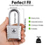 SharkByte Heavy Duty Long Shackle Combination Padlock 52mm – Weatherproof Outdoor Lock with 8mm Stainless Steel Shackle, Anti-Rust, Resettable Code, One-Button Locking for Gate, Warehouse, School, Shed, Storage, Garage (1 / 2 Pack)