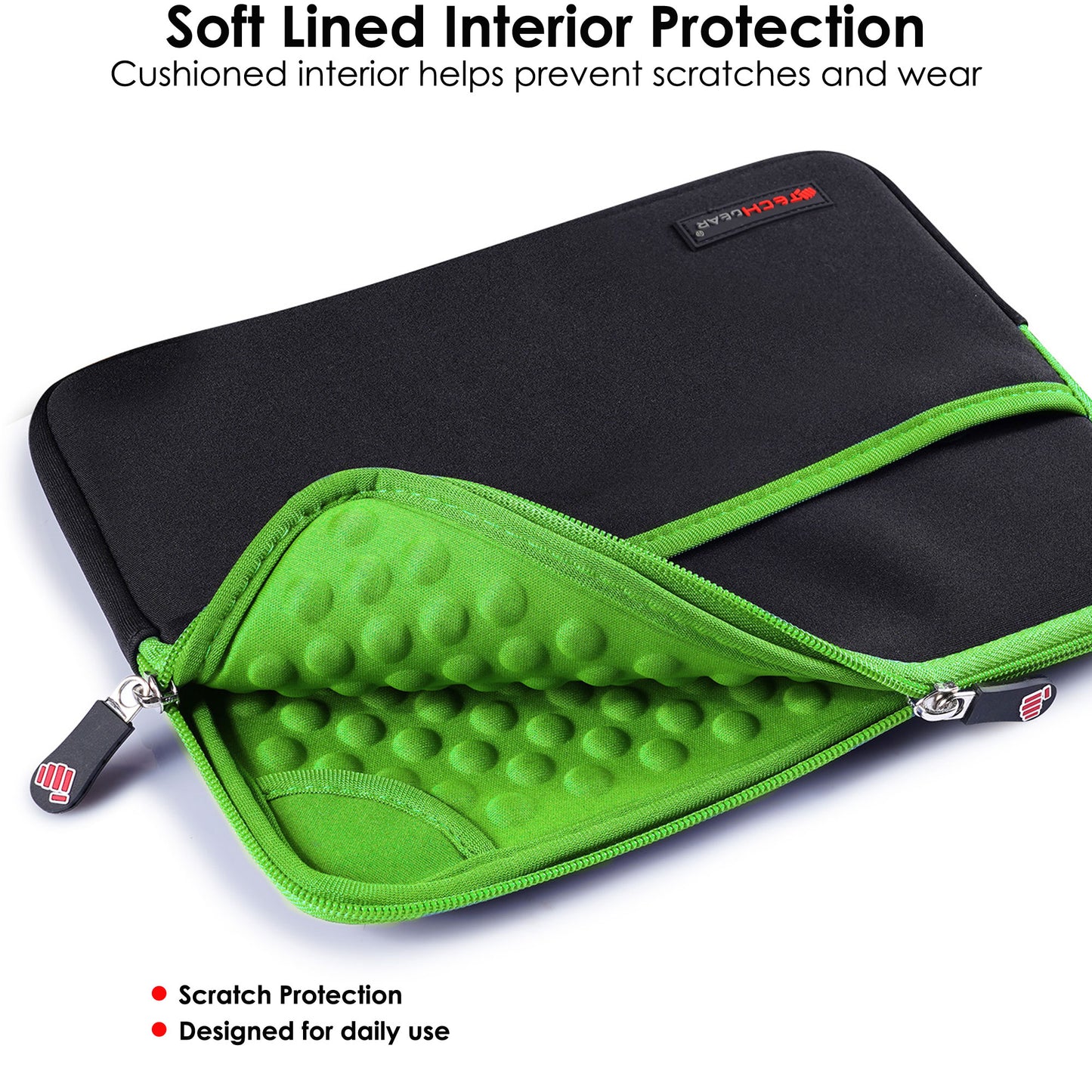 TECHGEAR Tablet Sleeve Case 7–13 Inch - Shockproof Neoprene Pouch with Bubble Protection, Zip Pocket, Slim Protective iPad Samsung Tablet Laptop Sleeve