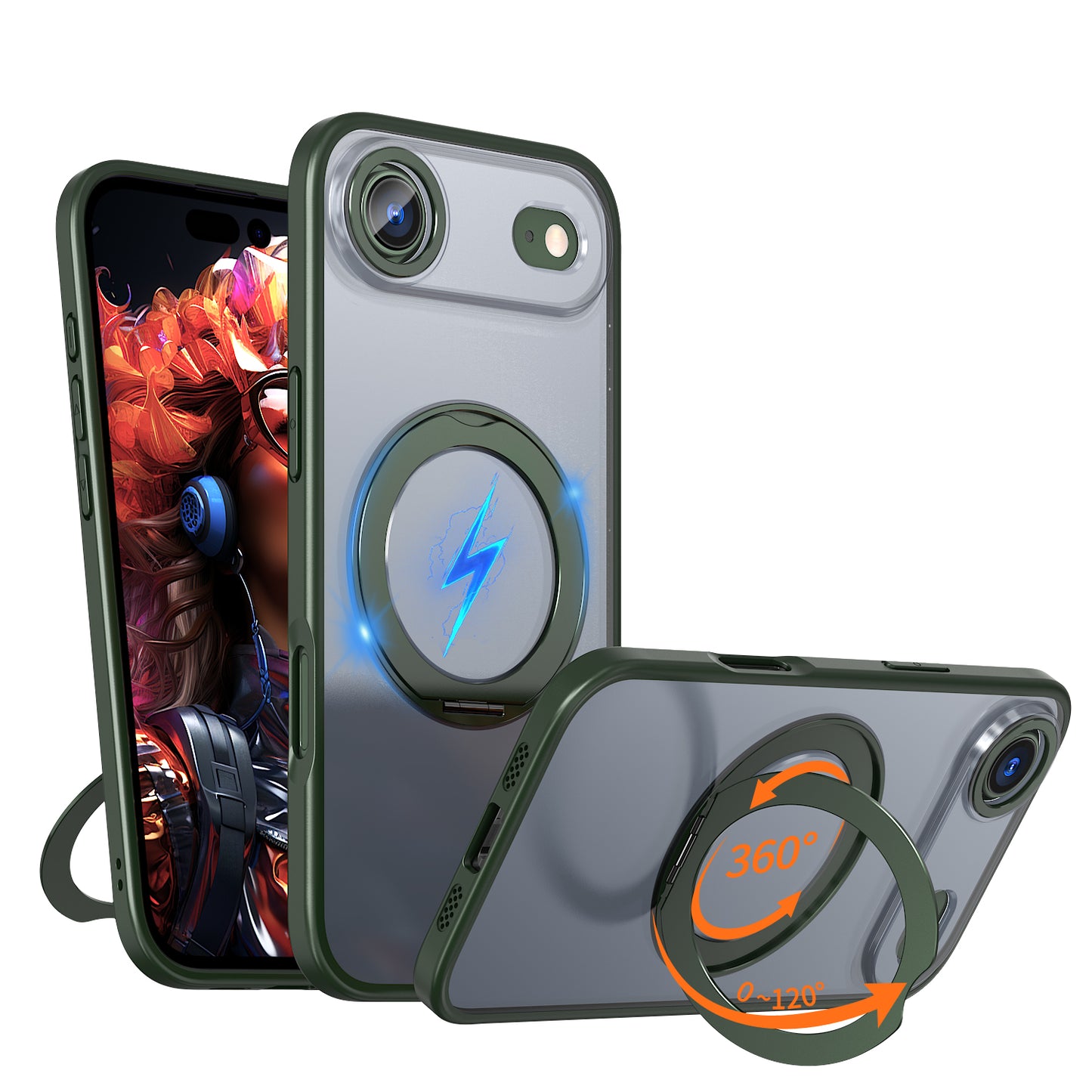 [Magnetic Ring Kickstand] For Apple iPhone Air, Slim, Tough Shockproof Armour, MagSafe Compatible Case with Stand