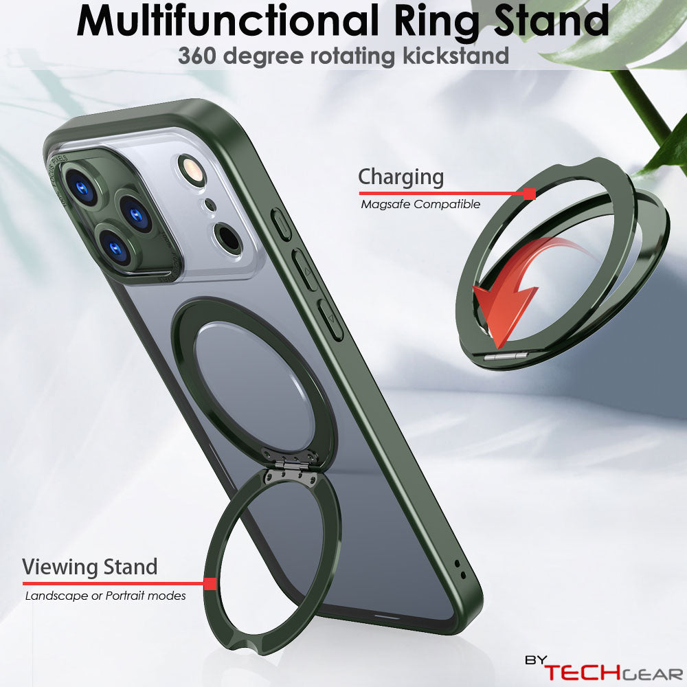 [Magnetic Ring Kickstand] For Apple iPhone 17 Pro Max, Slim, Tough Shockproof Armour, MagSafe Compatible Case with Stand