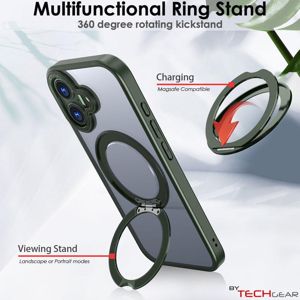 [Magnetic Ring Kickstand] For Apple iPhone 17, Slim, Tough Shockproof Armour, MagSafe Compatible Case with Stand