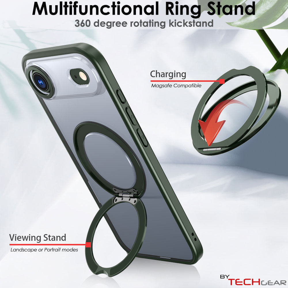 [Magnetic Ring Kickstand] For Apple iPhone Air, Slim, Tough Shockproof Armour, MagSafe Compatible Case with Stand