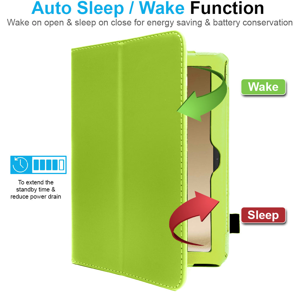 TECHGEAR Folio Case for Samsung Galaxy Tab A11+ & A9+ 11" (SM-X230/X236/X210/X215) – Leather Stand Cover with Hand Strap & Auto Sleep/Wake