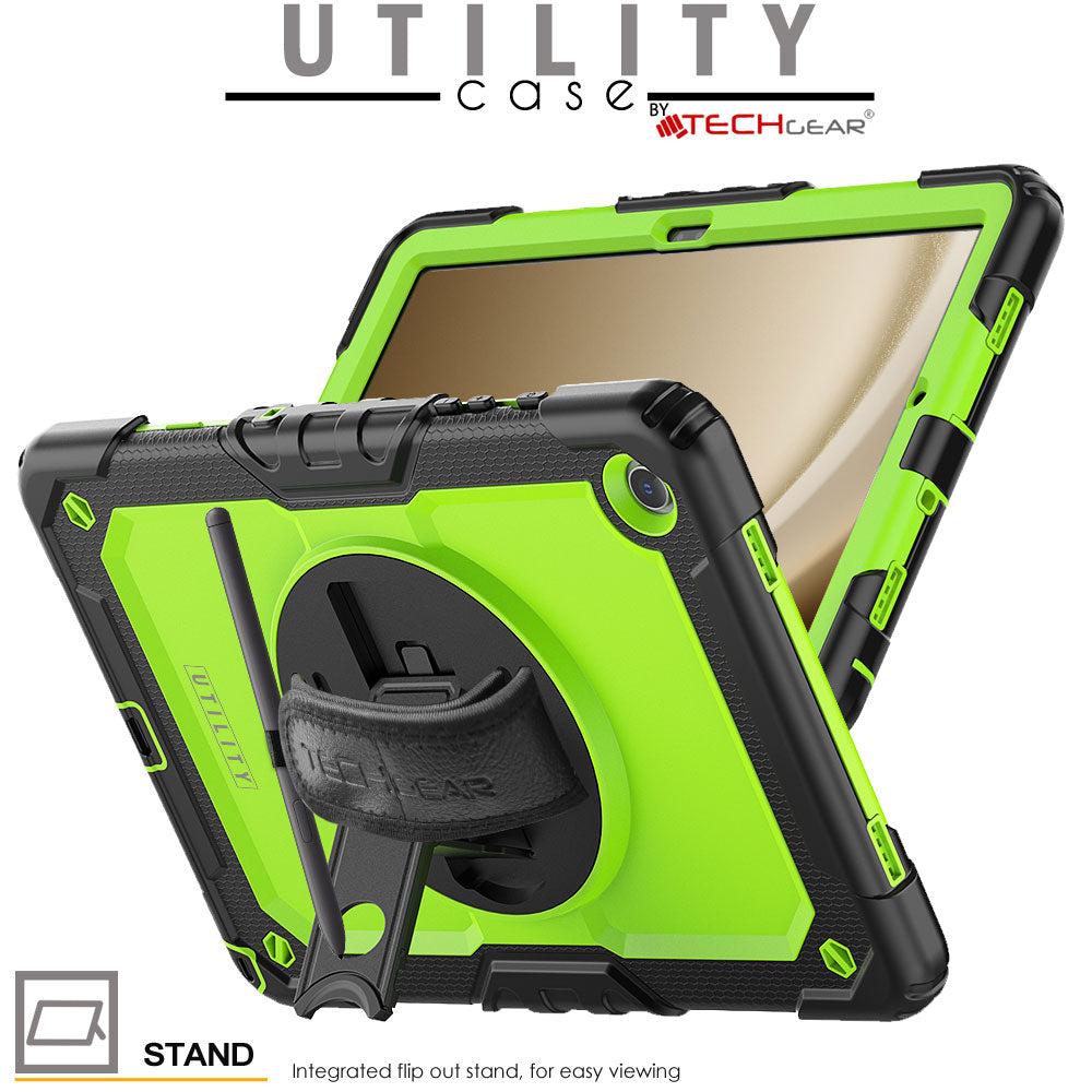 TECHGEAR Utility Case for Samsung Galaxy Tab A11+ (A11 Plus) 11" (SM-X230 / SM-X236) – Full Body Rugged Case with Stand, Hand Strap & Shoulder Strap