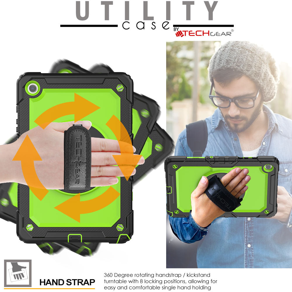 TECHGEAR Utility Case for Samsung Galaxy Tab A11+ (A11 Plus) 11" (SM-X230 / SM-X236) – Full Body Rugged Case with Stand, Hand Strap & Shoulder Strap