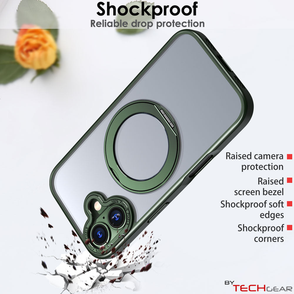 [Magnetic Ring Kickstand] For Apple iPhone 17, Slim, Tough Shockproof Armour, MagSafe Compatible Case with Stand