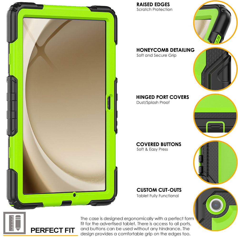TECHGEAR Utility Case for Samsung Galaxy Tab A11+ (A11 Plus) 11" (SM-X230 / SM-X236) – Full Body Rugged Case with Stand, Hand Strap & Shoulder Strap
