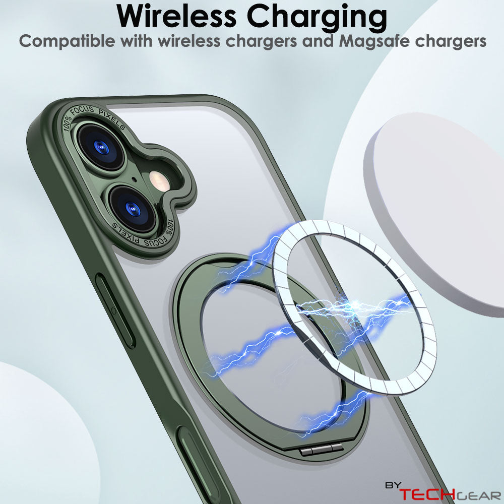 [Magnetic Ring Kickstand] For Apple iPhone 17, Slim, Tough Shockproof Armour, MagSafe Compatible Case with Stand