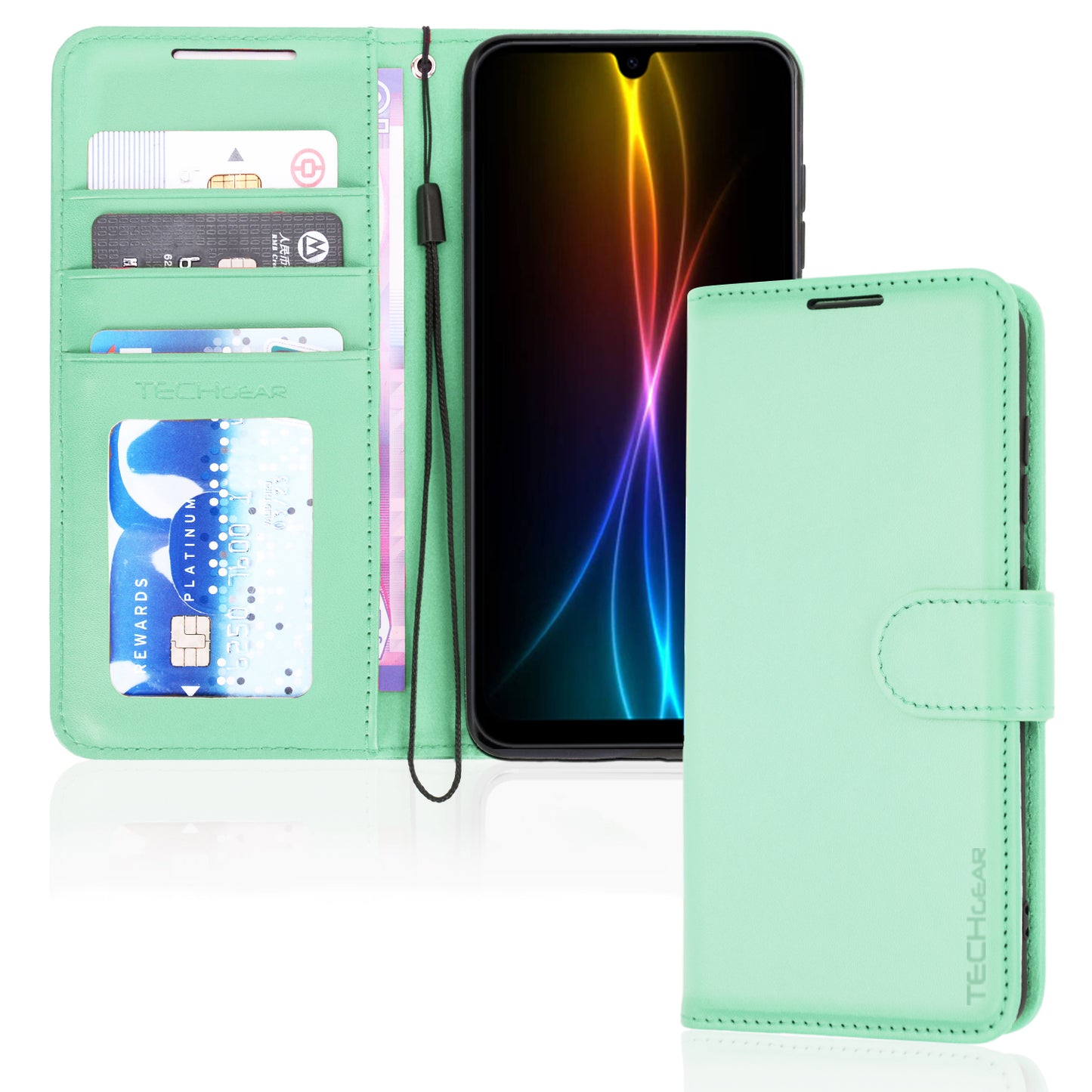 TECHGEAR Wallet Case for Samsung Galaxy A26 5G | RFID Blocking Leather Flip Cover with Card Holder, Stand, Magnetic Closure & Wrist Strap