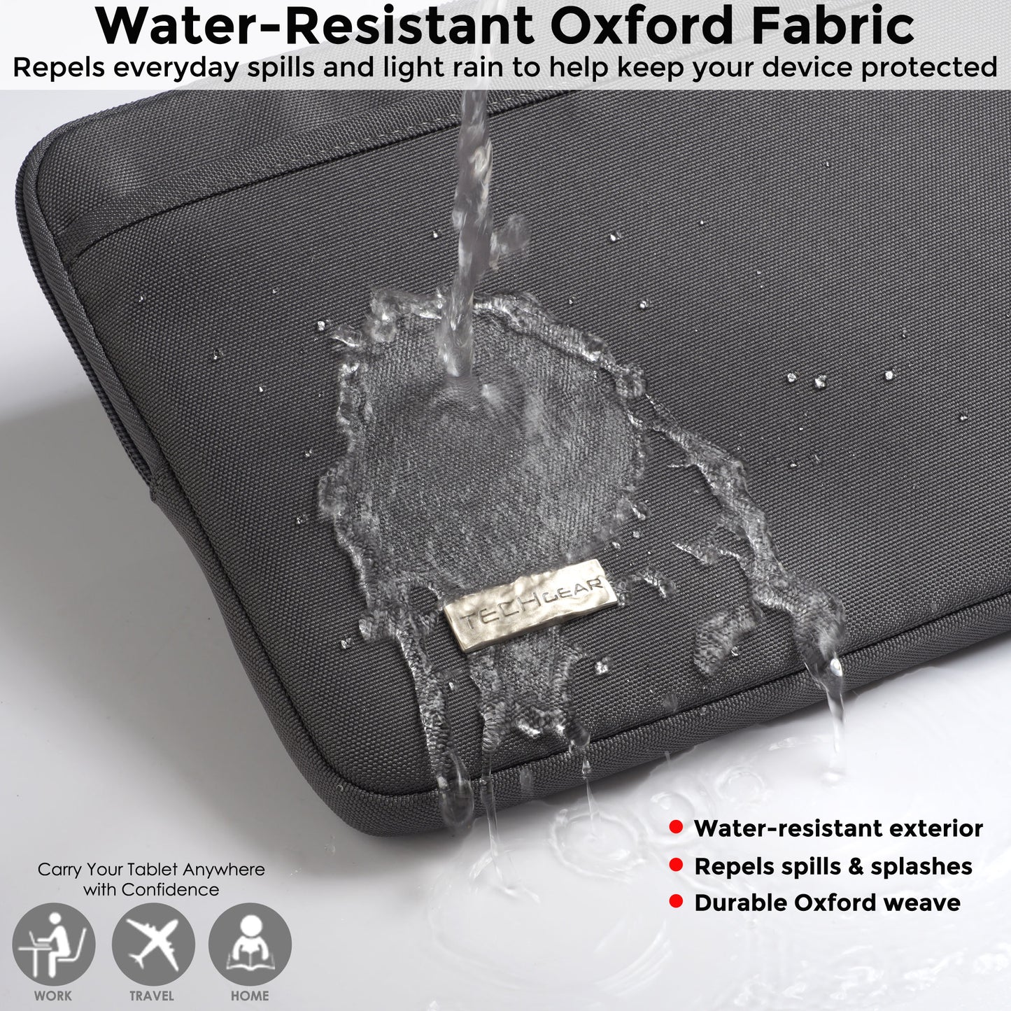 TECHGEAR AirShock Universal Tablet Sleeve | Shockproof Protective Sleeve Case for 7-13 Inch Tablets | Water-Resistant Oxford Fabric with Front Storage Pocket