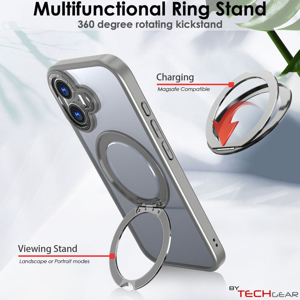 [Magnetic Ring Kickstand] For Apple iPhone 17, Slim, Tough Shockproof Armour, MagSafe Compatible Case with Stand