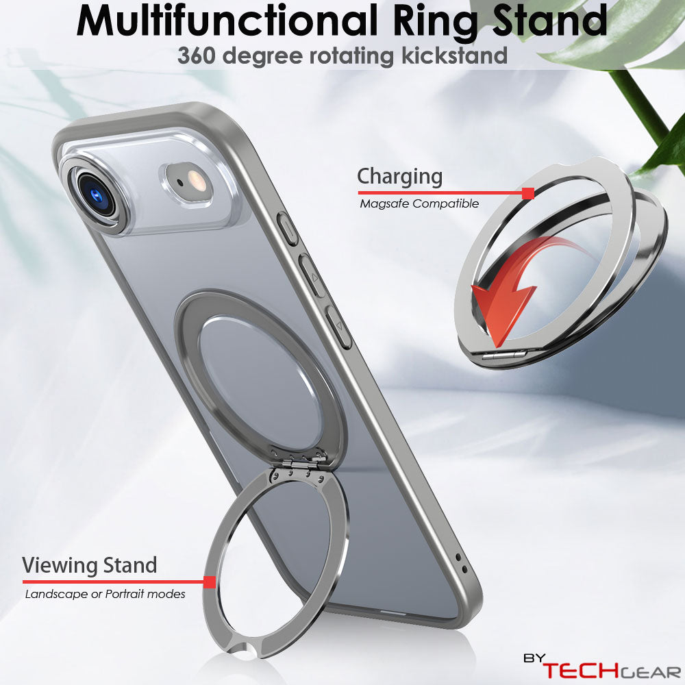 [Magnetic Ring Kickstand] For Apple iPhone Air, Slim, Tough Shockproof Armour, MagSafe Compatible Case with Stand