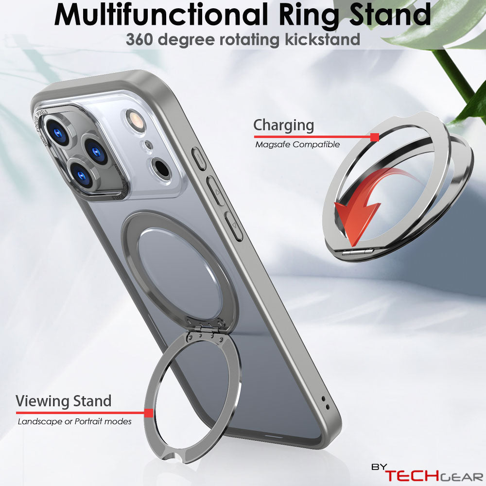 [Magnetic Ring Kickstand] For Apple iPhone 17 Pro Max, Slim, Tough Shockproof Armour, MagSafe Compatible Case with Stand