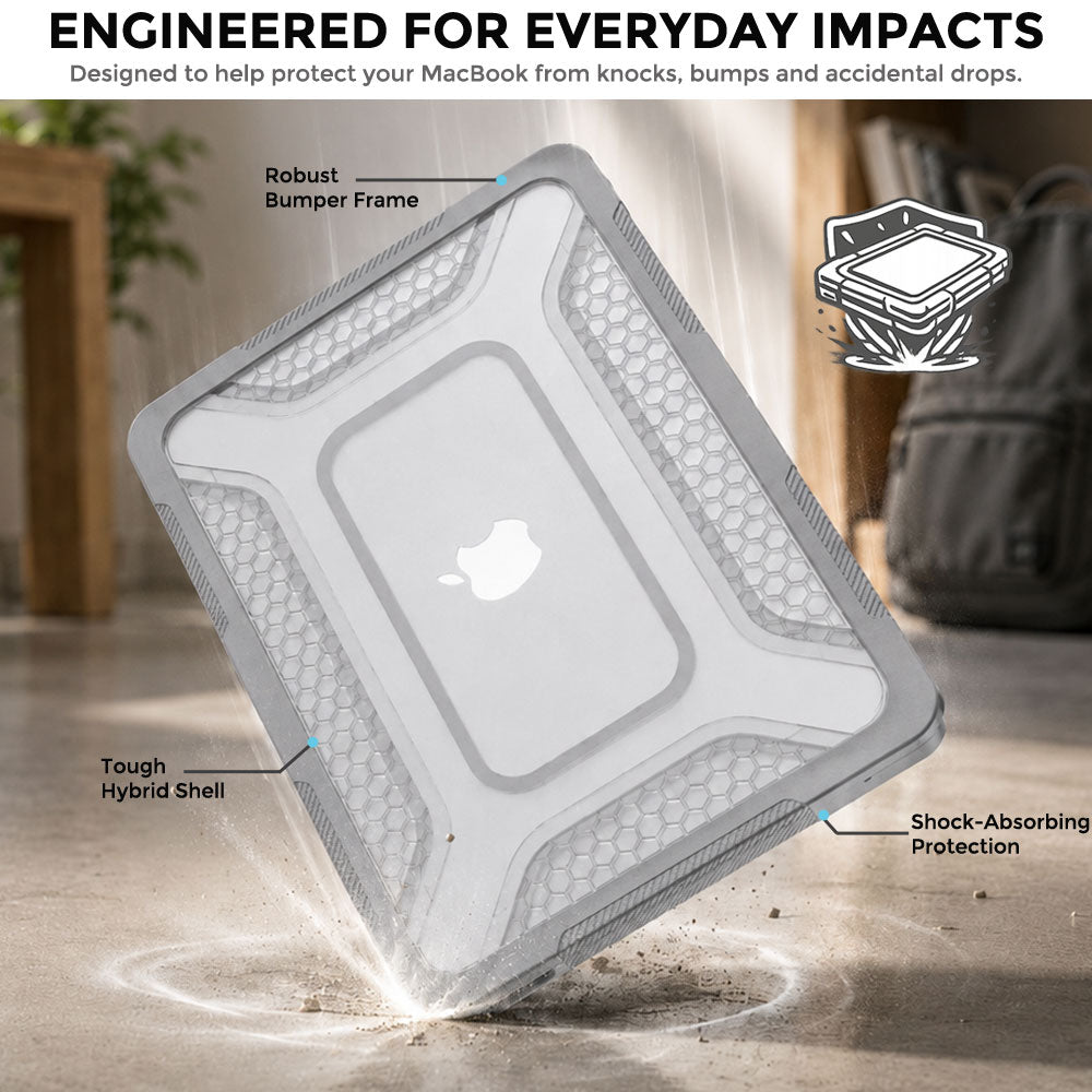 TECHGEAR BallisticWrap Case for MacBook Neo 13" (2026 A18 Pro) - Student Laptop Tough Hard Shell Cover with Kickstand, Shockproof TPU Edges