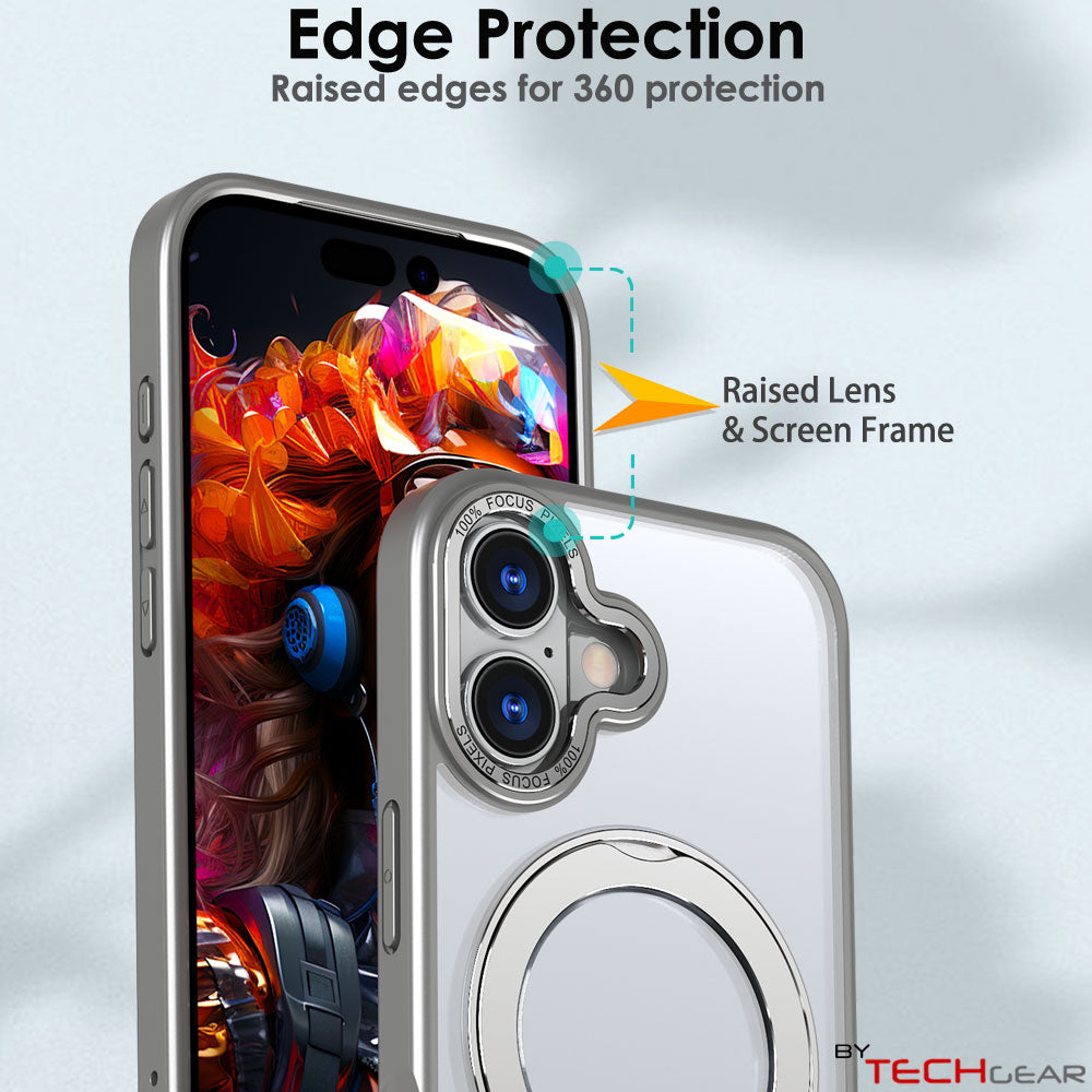 [Magnetic Ring Kickstand] For Apple iPhone 17, Slim, Tough Shockproof Armour, MagSafe Compatible Case with Stand
