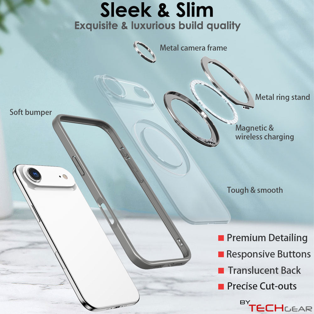 [Magnetic Ring Kickstand] For Apple iPhone Air, Slim, Tough Shockproof Armour, MagSafe Compatible Case with Stand