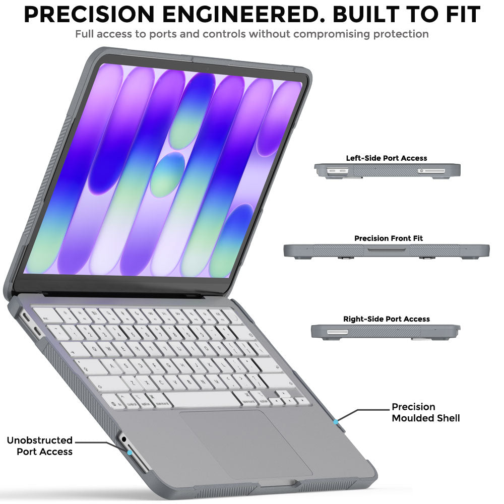 TECHGEAR BallisticWrap Case for MacBook Neo 13" (2026 A18 Pro) - Student Laptop Tough Hard Shell Cover with Kickstand, Shockproof TPU Edges