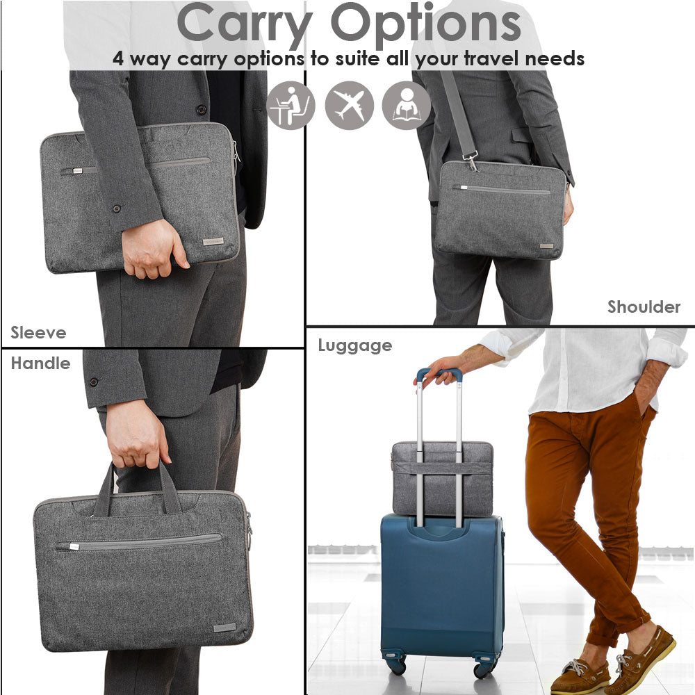 TECHGEAR UrbanDash Laptop Case – 4-in-1 Portable Laptop Sleeve with Strap, Handles & Trolley Belt, Shockproof Carry Case (Available in 5 Colours, and Sizes 11–15.6”)