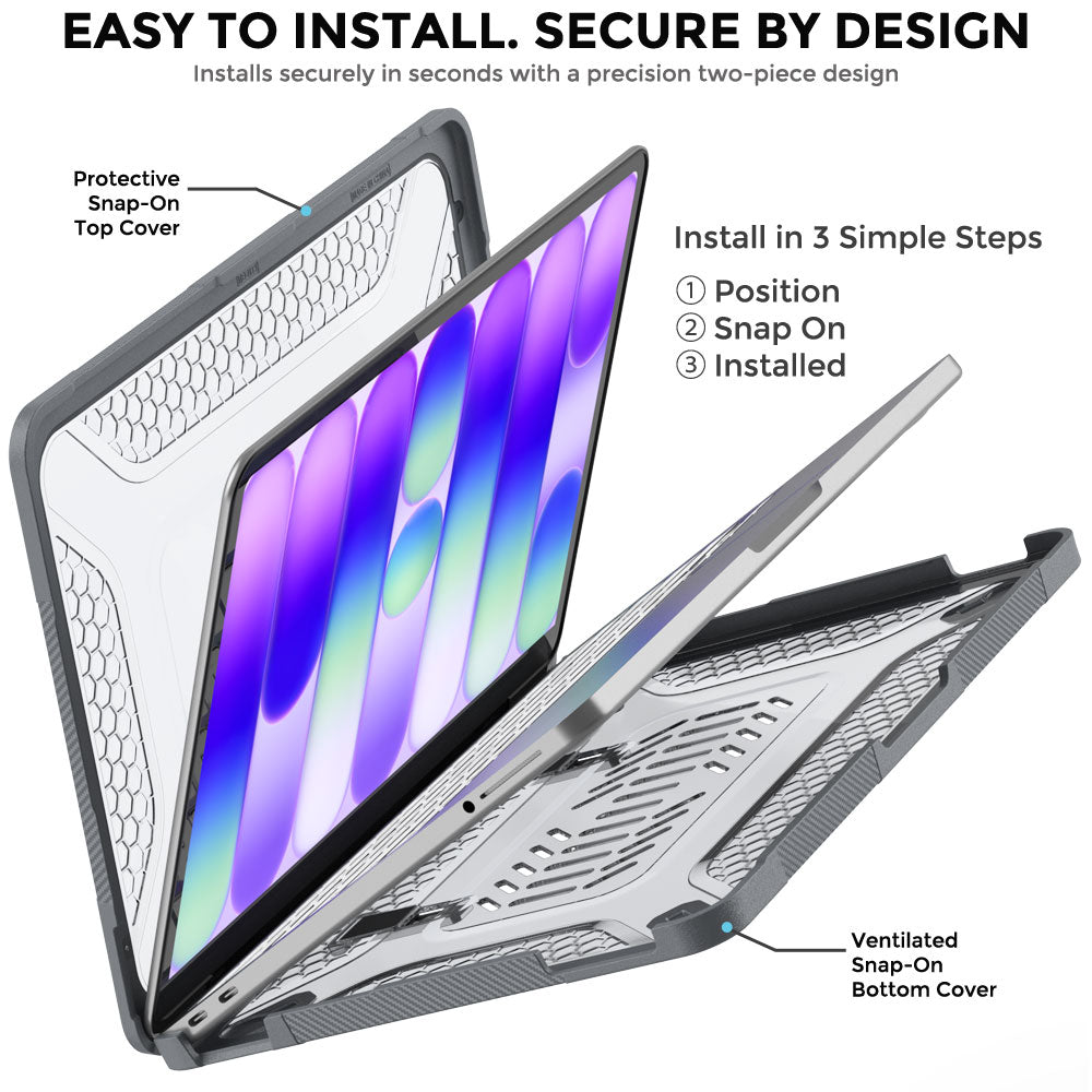TECHGEAR BallisticWrap Case for MacBook Neo 13" (2026 A18 Pro) - Student Laptop Tough Hard Shell Cover with Kickstand, Shockproof TPU Edges