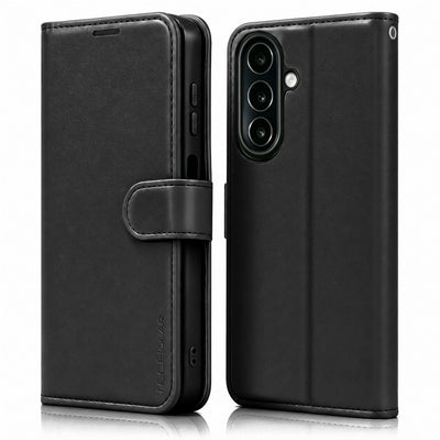TECHGEAR RFID Wallet Case for Samsung Galaxy A27 5G / A27 4G – Premium PU Leather Flip Cover with Card Slots, Clear ID Window, Kickstand & Wrist Strap