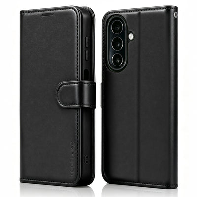 TECHGEAR RFID Wallet Case for Samsung Galaxy A27 5G / A27 4G – Premium PU Leather Flip Cover with Card Slots, Clear ID Window, Kickstand & Wrist Strap