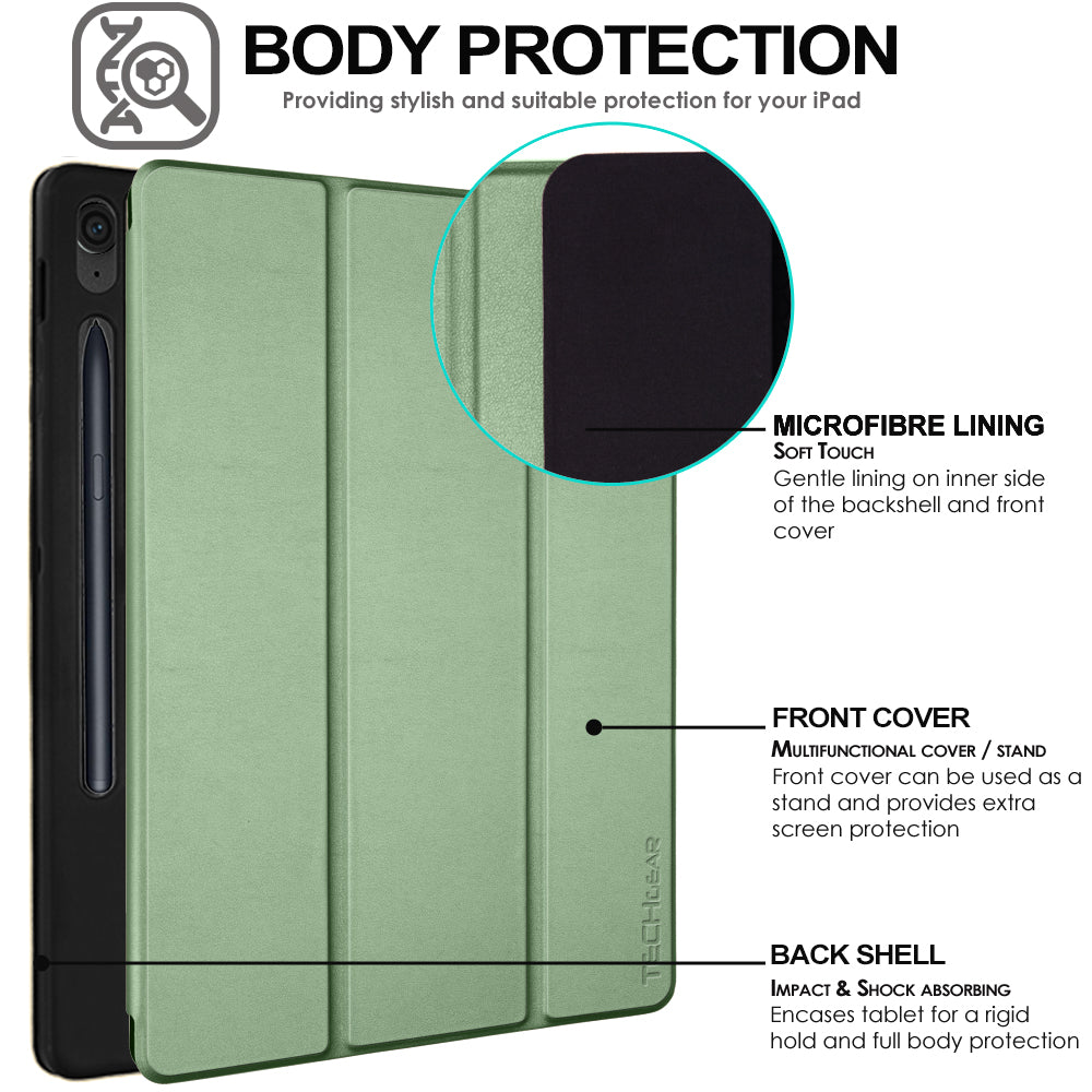 TECHGEAR Smart Case for Samsung Galaxy Tab S10 Lite / S10 FE / S9 FE 10.9" (SM-X400, X406, X520, X526, X510, X516) – Slim Stand Cover with Auto Sleep/Wake & S-Pen Holder