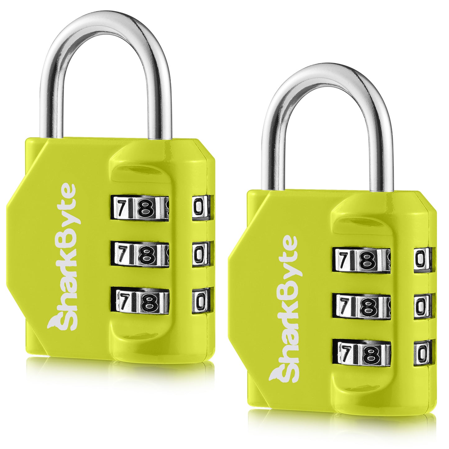 SharkByte Luggage Locks – 3-Dial Weatherproof Combination Padlock for Suitcases, Travel Bags, Gym Lockers & Outdoor Use (1 / 2 / 3 / 4 Pack)