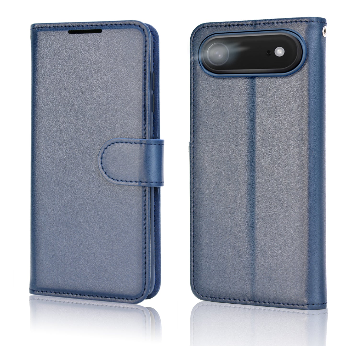 [Wallet Case] RFID Blocking, Leather Flip Cover with Card Holder, Kickstand, Wrist Strap, Magnetic Closure For Apple iPhone Air