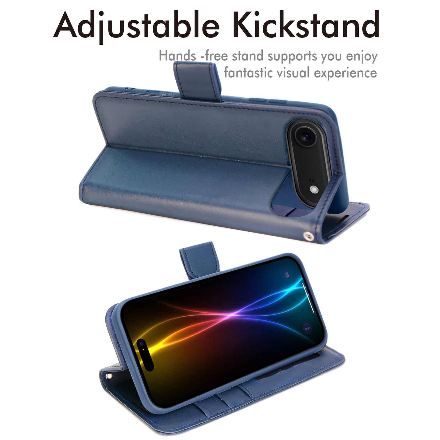 [Wallet Case] RFID Blocking, Leather Flip Cover with Card Holder, Kickstand, Wrist Strap, Magnetic Closure For Apple iPhone Air