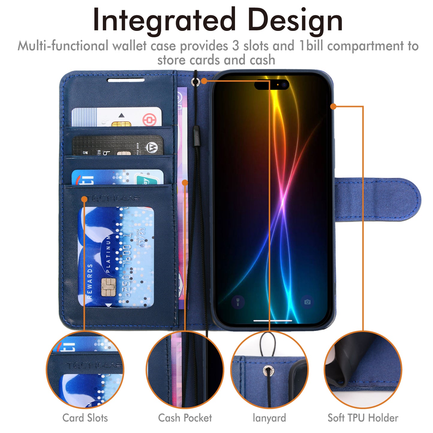 [Wallet Case] RFID Blocking, Leather Flip Cover with Card Holder, Kickstand, Wrist Strap, Magnetic Closure For Apple iPhone Air