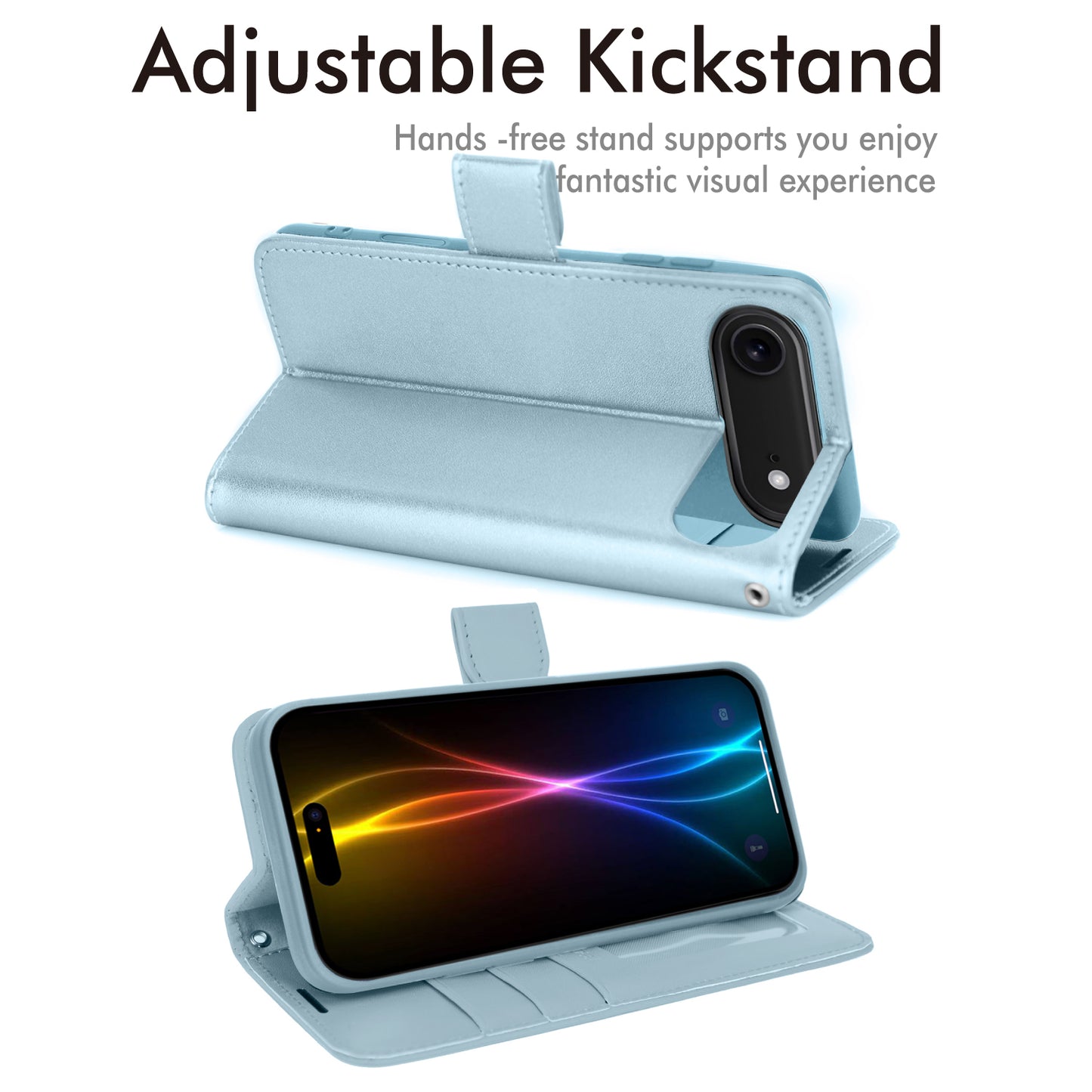 [Wallet Case] RFID Blocking, Leather Flip Cover with Card Holder, Kickstand, Wrist Strap, Magnetic Closure For Apple iPhone Air