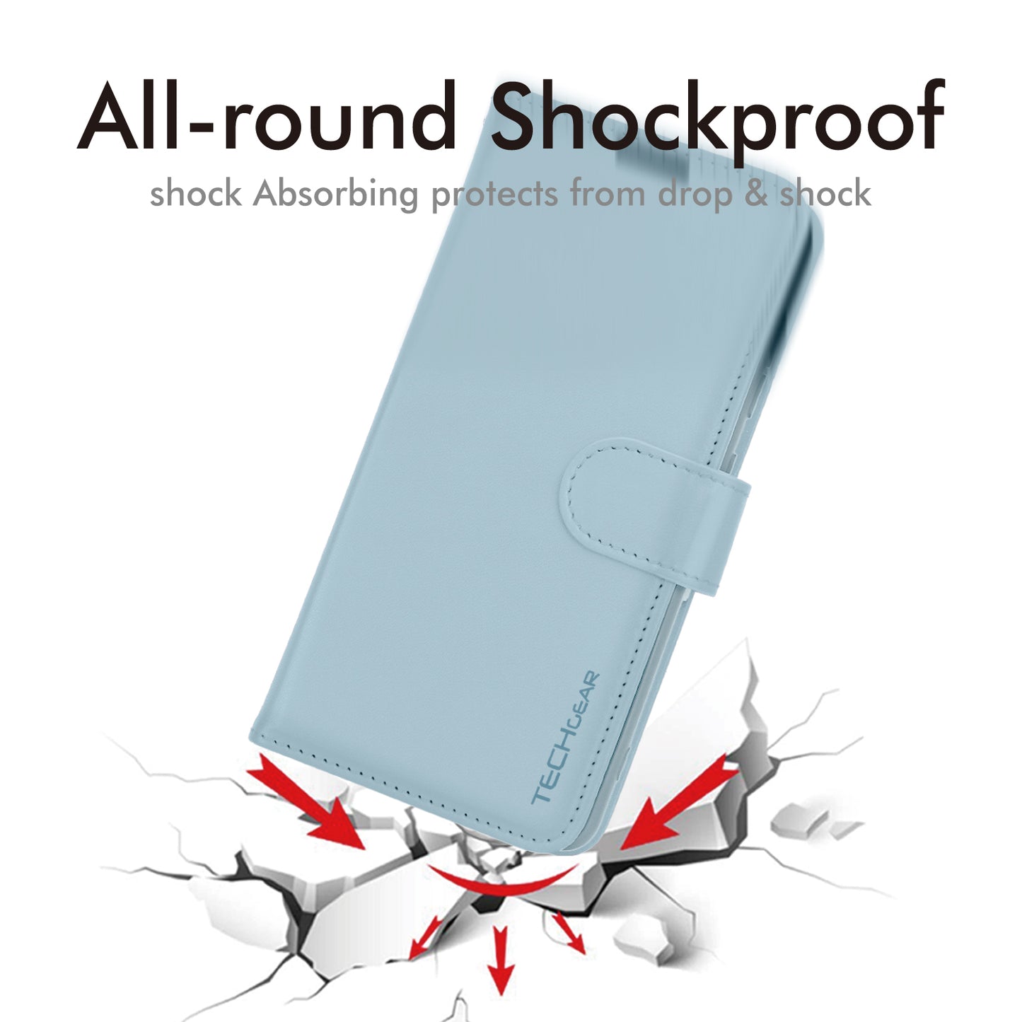 [Wallet Case] RFID Blocking, Leather Flip Cover with Card Holder, Kickstand, Wrist Strap, Magnetic Closure For Apple iPhone Air