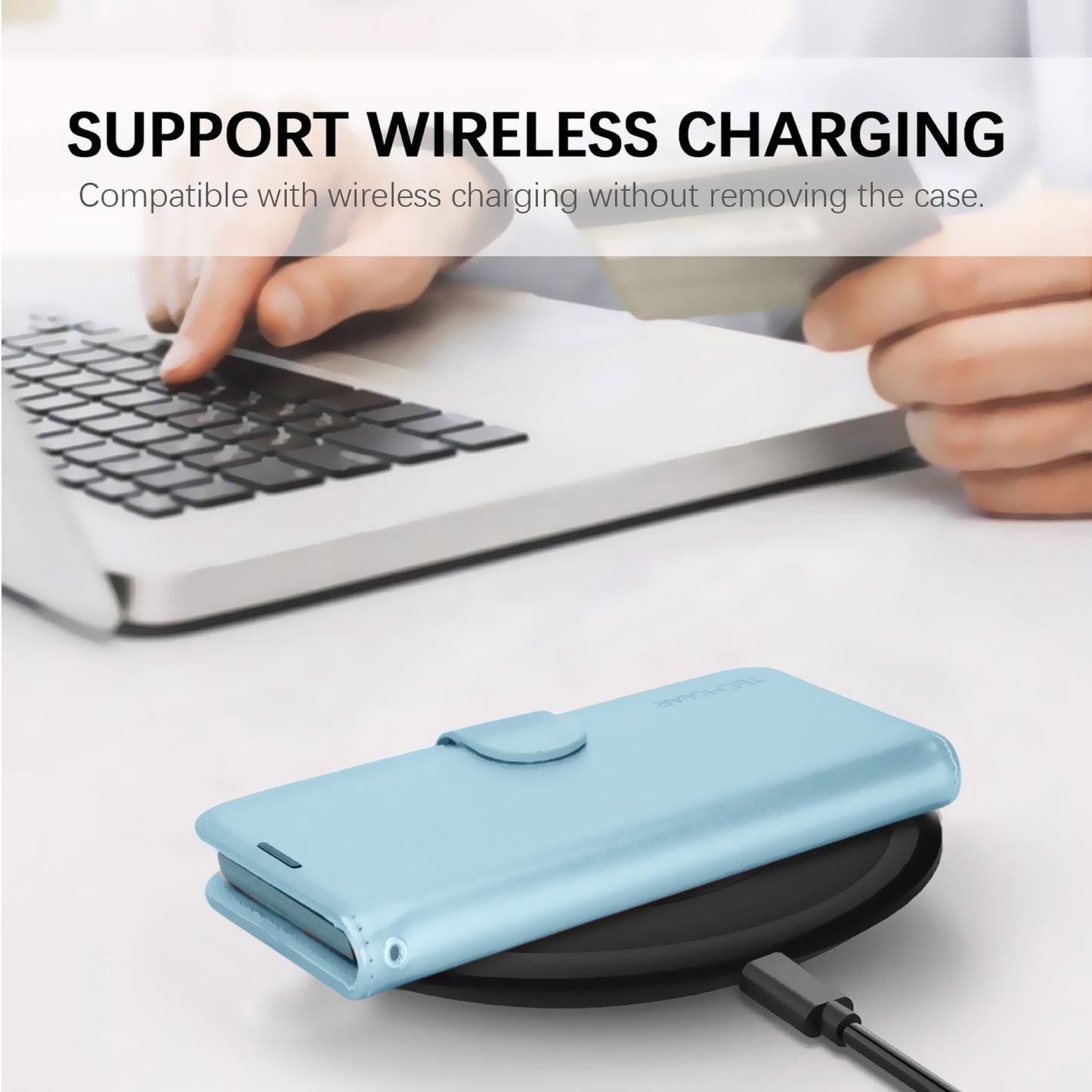 [Wallet Case] RFID Blocking, Leather Flip Cover with Card Holder, Kickstand, Wrist Strap, Magnetic Closure For Apple iPhone Air