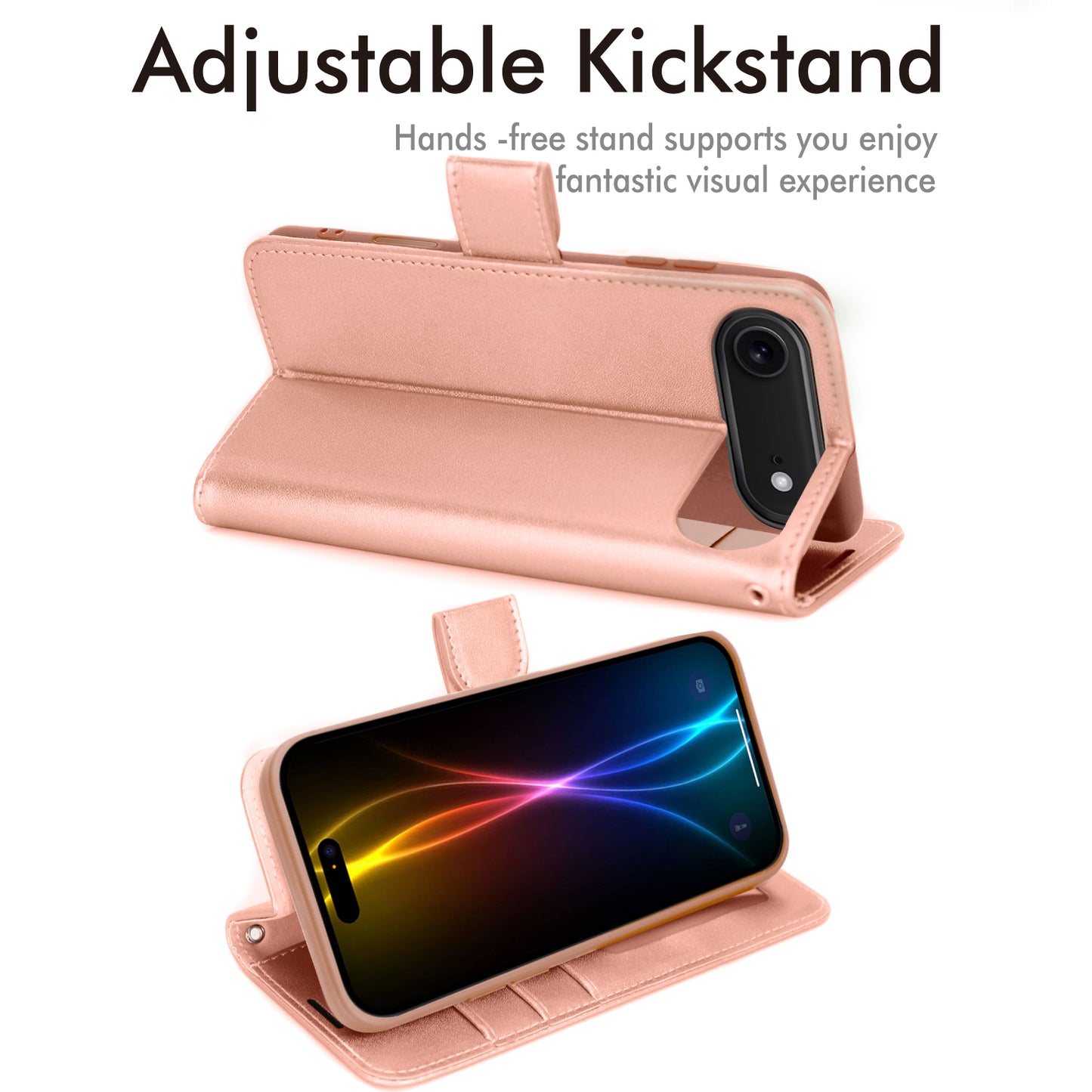 [Wallet Case] RFID Blocking, Leather Flip Cover with Card Holder, Kickstand, Wrist Strap, Magnetic Closure For Apple iPhone Air