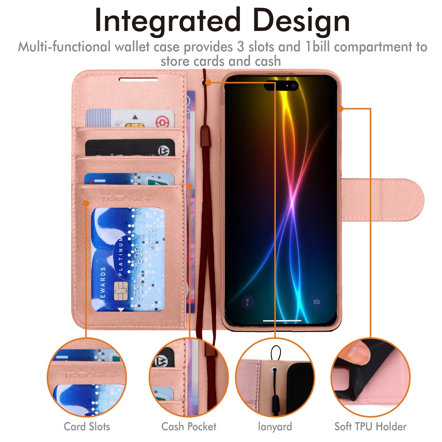 [Wallet Case] RFID Blocking, Leather Flip Cover with Card Holder, Kickstand, Wrist Strap, Magnetic Closure For Apple iPhone Air