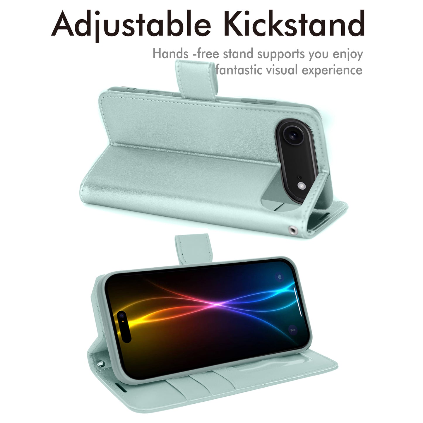 [Wallet Case] RFID Blocking, Leather Flip Cover with Card Holder, Kickstand, Wrist Strap, Magnetic Closure For Apple iPhone Air