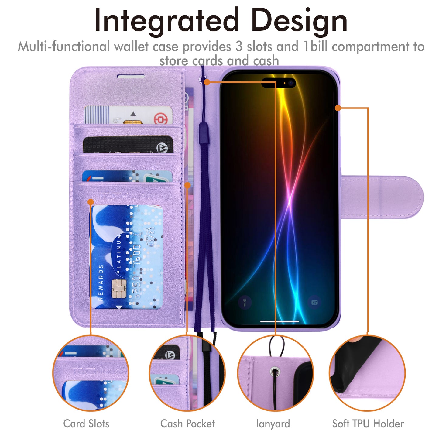 [Wallet Case] RFID Blocking, Leather Flip Cover with Card Holder, Kickstand, Wrist Strap, Magnetic Closure For Apple iPhone Air