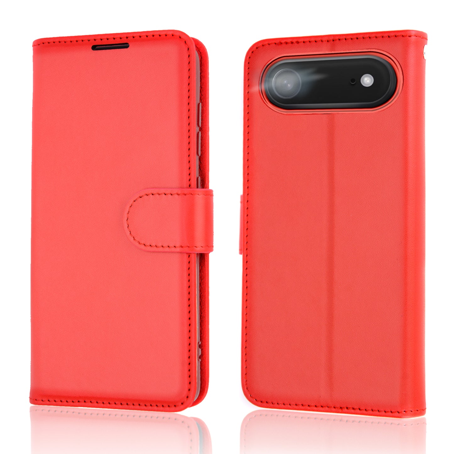 [Wallet Case] RFID Blocking, Leather Flip Cover with Card Holder, Kickstand, Wrist Strap, Magnetic Closure For Apple iPhone Air