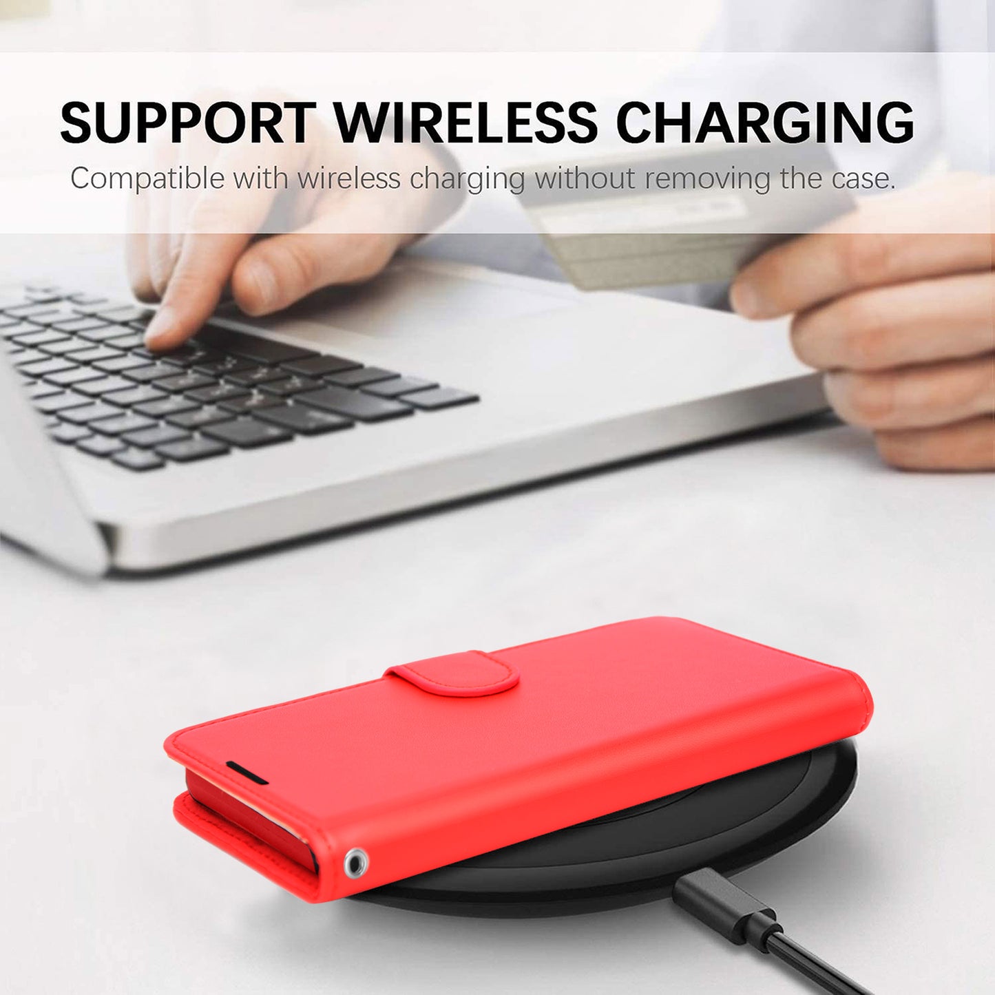 [Wallet Case] RFID Blocking, Leather Flip Cover with Card Holder, Kickstand, Wrist Strap, Magnetic Closure For Apple iPhone Air