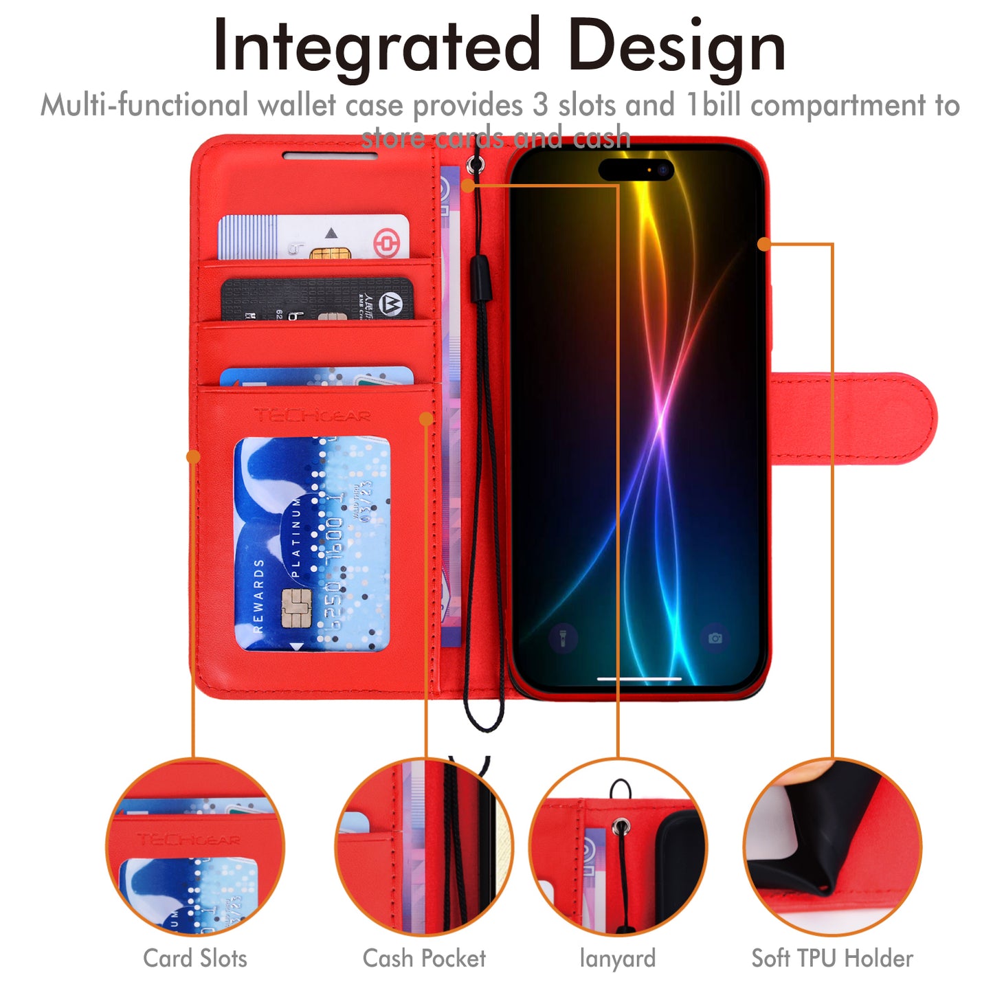 [Wallet Case] RFID Blocking, Leather Flip Cover with Card Holder, Kickstand, Wrist Strap, Magnetic Closure For Apple iPhone Air