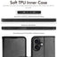 [Wallet Case] RFID Blocking, Leather Flip Cover with Card Holder, Kickstand, Wrist Strap, Magnetic Closure For Apple iPhone 17