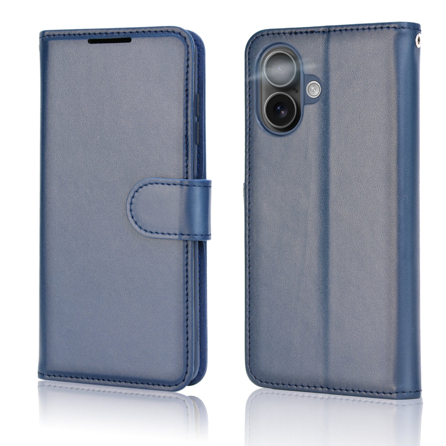 [Wallet Case] RFID Blocking, Leather Flip Cover with Card Holder, Kickstand, Wrist Strap, Magnetic Closure For Apple iPhone 17