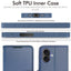 [Wallet Case] RFID Blocking, Leather Flip Cover with Card Holder, Kickstand, Wrist Strap, Magnetic Closure For Apple iPhone 17