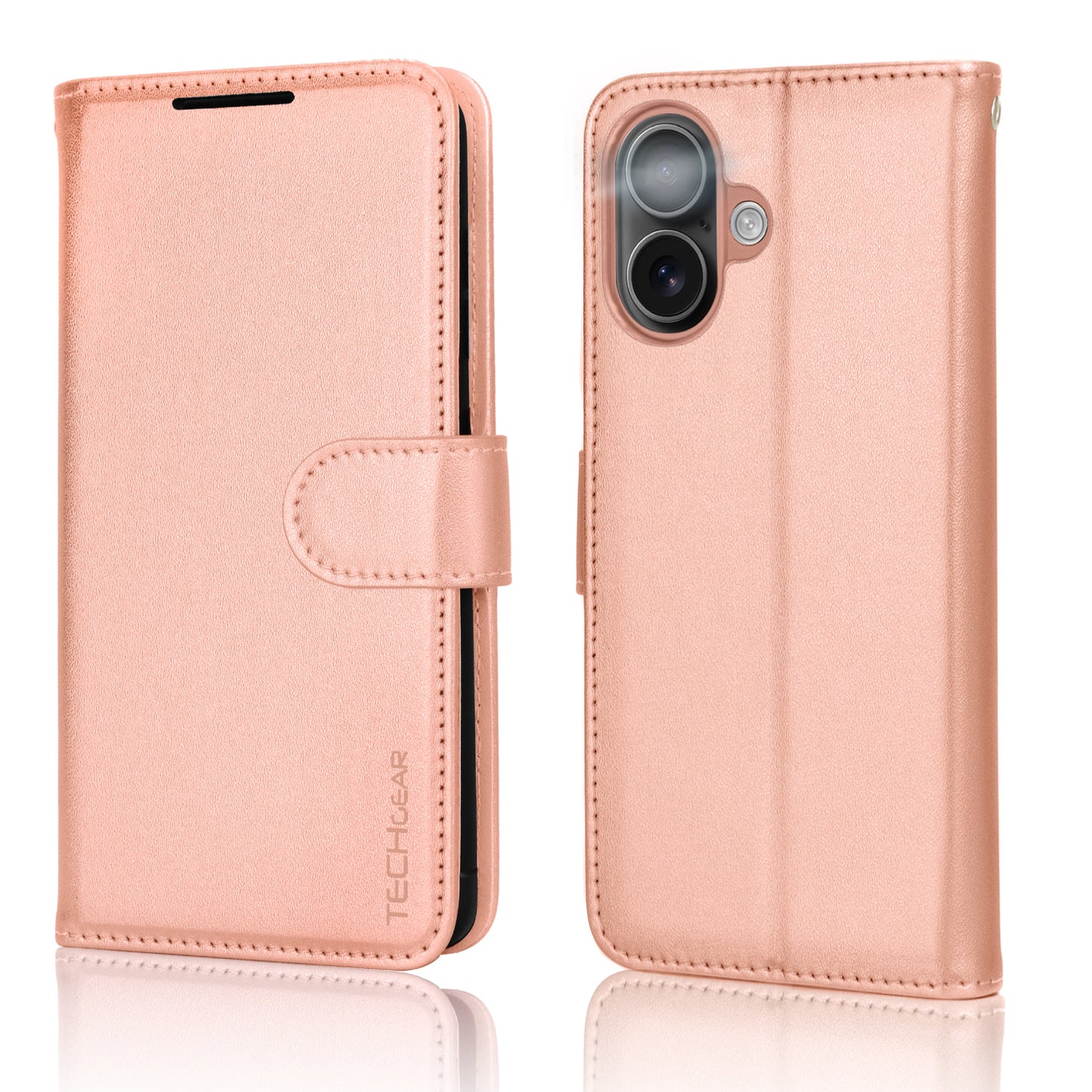 [Wallet Case] RFID Blocking, Leather Flip Cover with Card Holder, Kickstand, Wrist Strap, Magnetic Closure For Apple iPhone 17