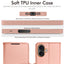 [Wallet Case] RFID Blocking, Leather Flip Cover with Card Holder, Kickstand, Wrist Strap, Magnetic Closure For Apple iPhone 17
