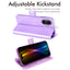 [Wallet Case] RFID Blocking, Leather Flip Cover with Card Holder, Kickstand, Wrist Strap, Magnetic Closure For Apple iPhone 17
