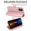 [Wallet Case] RFID Blocking, Leather Flip Cover with Card Holder, Kickstand, Wrist Strap, Magnetic Closure For Apple iPhone 17