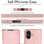[Wallet Case] RFID Blocking, Leather Flip Cover with Card Holder, Kickstand, Wrist Strap, Magnetic Closure For Apple iPhone 17