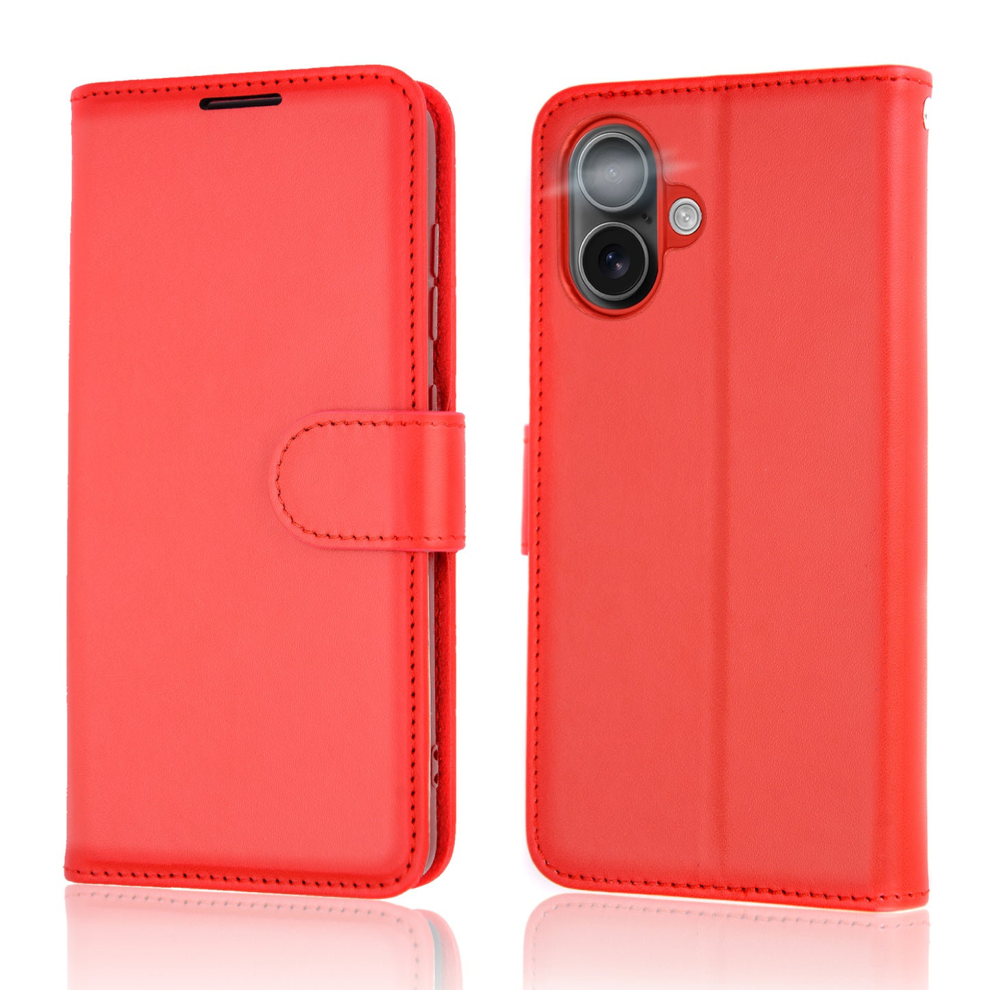 [Wallet Case] RFID Blocking, Leather Flip Cover with Card Holder, Kickstand, Wrist Strap, Magnetic Closure For Apple iPhone 17